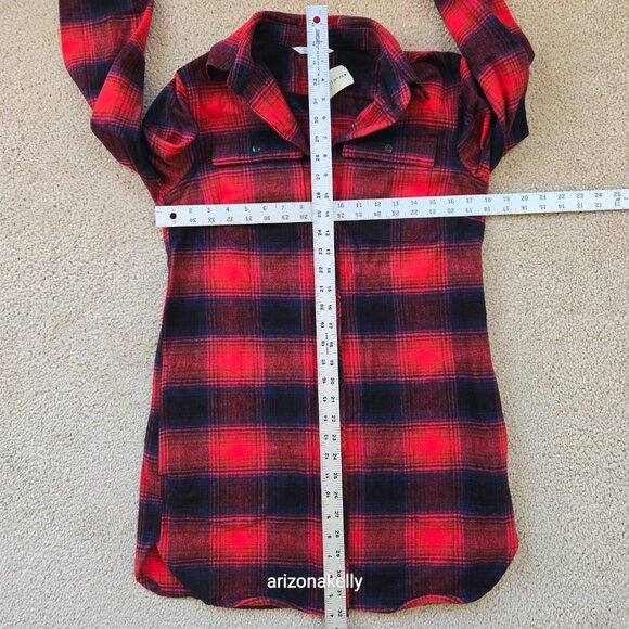NWT L.L. Bean Signature Chamois Tunic Flannel Soft Oversized Shirt XS Plaid - Picture 6 of 7